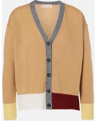 Marni - Colorblocked Asymmetric Cashmere Cardigan - Lyst