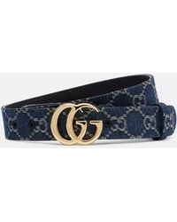 Gucci - Gg Marmont Denim Belt - Lyst