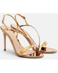 Gianvito Rossi - Metallic Leather Slingback Sandals - Lyst