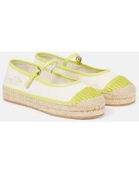 Jimmy Choo - Aciel Leather-Trimmed Canvas Espadrilles - Lyst