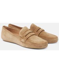 Gianvito Rossi - Giorgia Suede Penny Loafers - Lyst