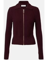 Victoria Beckham - Wool And Cashmere-Blend Zip-Up Cardigan - Lyst