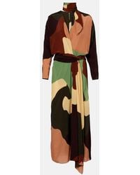 Johanna Ortiz - Robe Longue Imprimee En Soie - Lyst