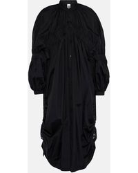 Noir Kei Ninomiya - Draped Cotton Midi Dress - Lyst