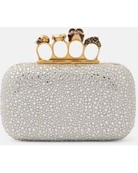 McQueen - Knuckle Embellished Leather Clutch - Lyst