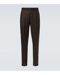 ZEGNA - Wool Flannel Tapered Pants - Lyst