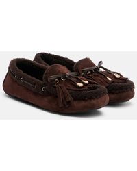 Jimmy Choo - Manon Fringed Suede Boat Shoes - Lyst