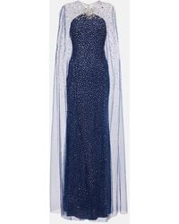 Jenny Packham - Embellished Caped Mabel Gown - Lyst