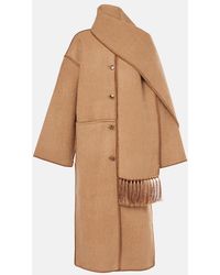 TOTEME - Wool Coat With Scarf - Lyst