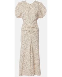 Victoria Beckham - Abito Midi Con Stampa Floreale - Lyst