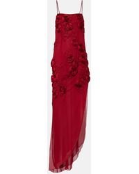 Blumarine - Vestido De Fiesta De Georgette De Seda - Lyst