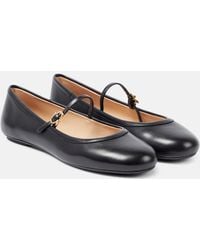 Gianvito Rossi - Carla Leather Mary Jane Ballet Flats - Lyst