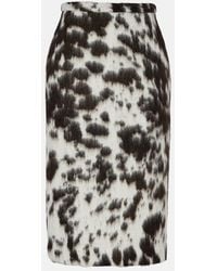 Dries Van Noten - Printed Wool-Blend Midi Skirt - Lyst