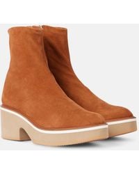 Robert Clergerie - Albane Suede Platform Ankle Boots - Lyst