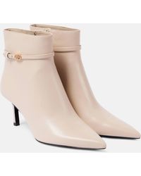 Tory Burch - Double T Buckle 65 Leather Ankle Boots - Lyst