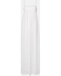Jacquemus - Peplo Jersey And Muslin Maxi Dress - Lyst