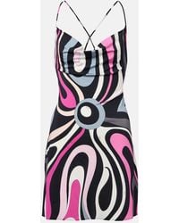 PUCCI - Marmo Satin Slip Dress - Lyst