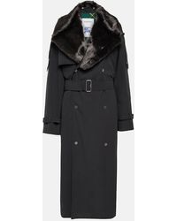 Burberry - Faux Fur-Trimmed Cotton-Blend Trench Coat - Lyst