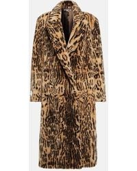 Stella McCartney - Ocelot-print Wool-blend Faux Fur Coat - Lyst