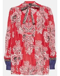 Etro - Bedruckte Bluse aus Baumwolle und Seide - Lyst