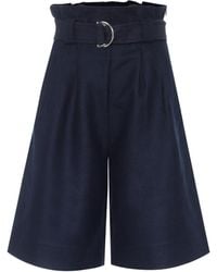 Ganni Wool-blend Bermuda Shorts - Blue