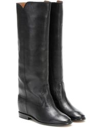 Isabel Marant Chess Leather Boots - Black