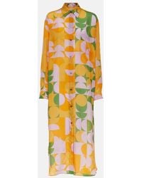 Dries Van Noten - Printed Silk Pongee Shirt Dress - Lyst