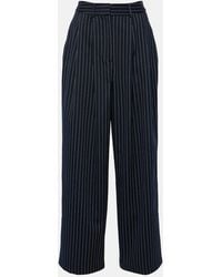 Frankie Shop - Pinstripe Ripley Wide-Leg High-Rise Woven-Blend Trousers - Lyst