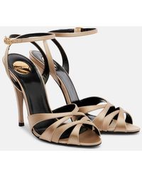 Saint Laurent - Chandelle 110 Satin Sandals - Lyst