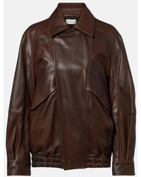 Nour Hammour - Rafe Leather Bomber Jacket - Lyst