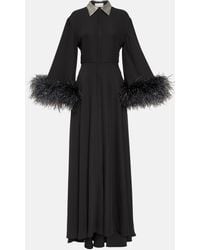 Valentino - Feather-trimmed Silk Gown - Lyst