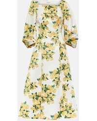 Emilia Wickstead - Gabby Floral-print Faille Midi Dress - Lyst