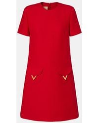 Valentino - Crepe Couture Vgold Minidress - Lyst