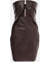 Rick Owens - Prong Cutout Coated Denim Bustier Dress - Lyst