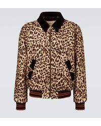 Valentino - Vgold Leopard-Print Wool Blouson Jacket - Lyst
