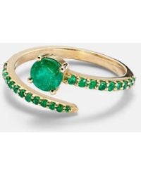 Ileana Makri - Grass Seed 18Kt Ring With Emeralds - Lyst