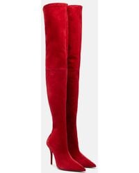 Christian Louboutin - Miss Z 100 Suede Over-The-Knee Boots - Lyst