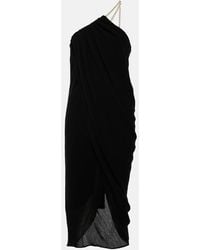 Chloé - One-Shoulder Virgin Wool Midi Dress - Lyst