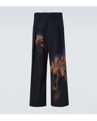 Dries Van Noten - Pilan Floral Wool-Blend Taffeta Wide-Leg Pants - Lyst