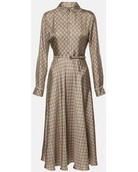 Gucci - Gg Silk Twill Dress - Lyst