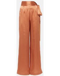 ‎Taller Marmo - Verdi Silk Satin Wide-Leg Pants - Lyst