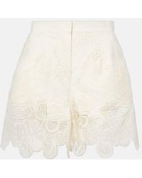 Elie Saab - Embroidered Broderie Anglaise Shorts - Lyst