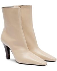 Saint Laurent - Leather Jill Ankle Boots 95 - Lyst