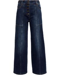 Ulla Johnson Denim Billie Hoch Sitzende Jeans Mit Weitem Bein in Blau Damen Bekleidung Jeans Ausgestellte Jeans 