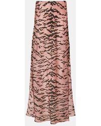 Zimmermann - Matchmaker Tiger-Print Silk Maxi Skirt - Lyst