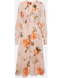 Erdem - Floral Silk Midi Dress - Lyst