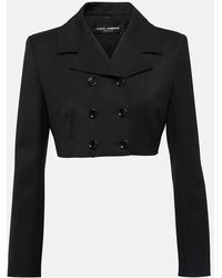 Dolce & Gabbana - Double-breasted Cropped Blazer - Lyst