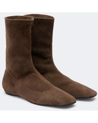 The Row - Cindy Suede Ankle Boots - Lyst