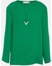Valentino - Cady Couture Silk Blouse - Lyst