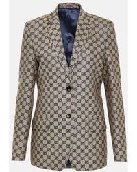 Gucci - Gg Canvas Linen-Blend Blazer - Lyst